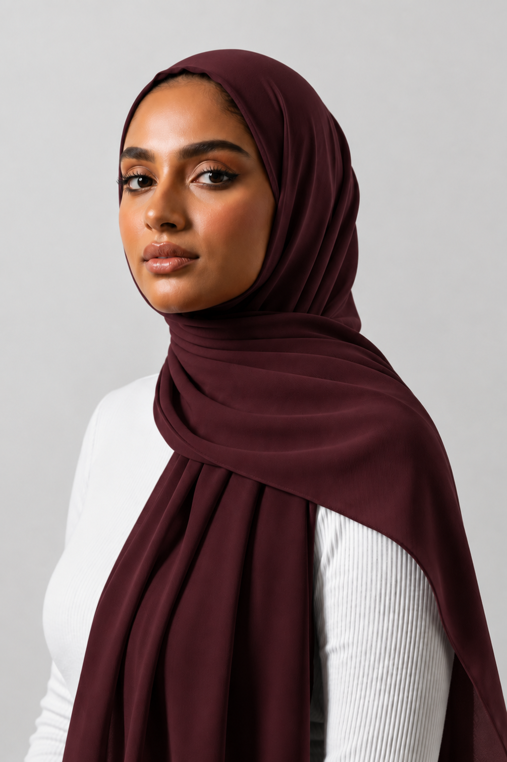 Maroon Georgette Hijab