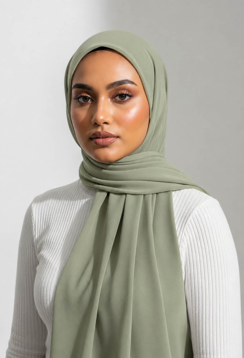 Sage Grey Georgette Hijab