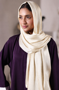 Cream Crinkled Silk Hijab