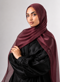 Rich Maroon Organza Silk Hijab