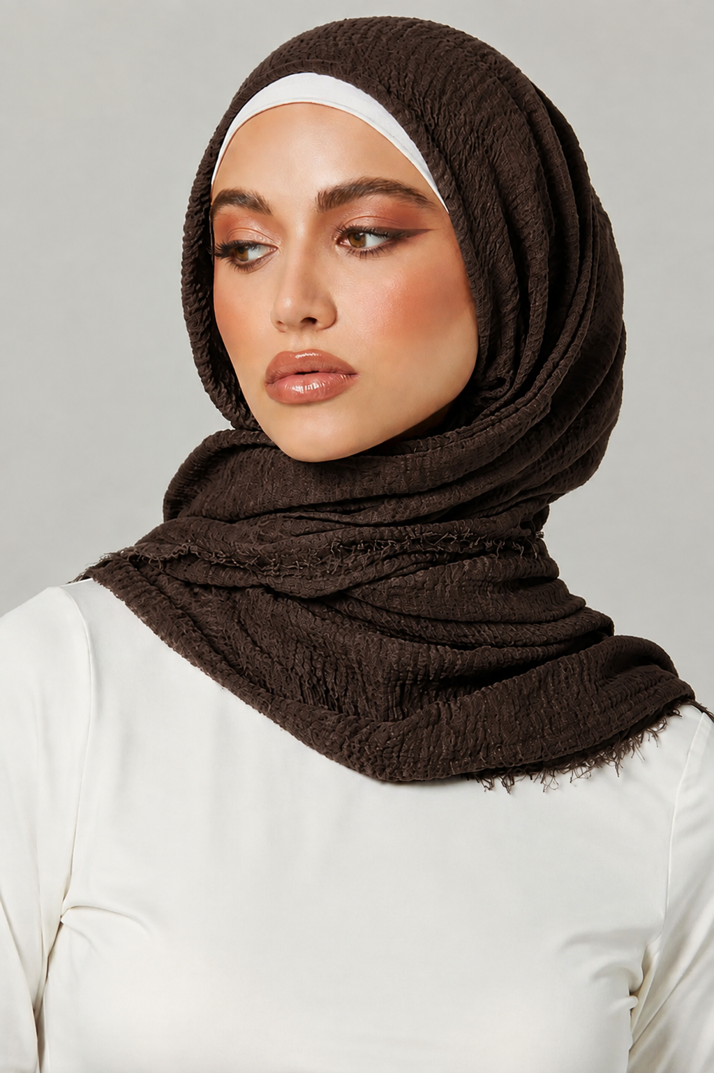 Brown Crimps Hijab
